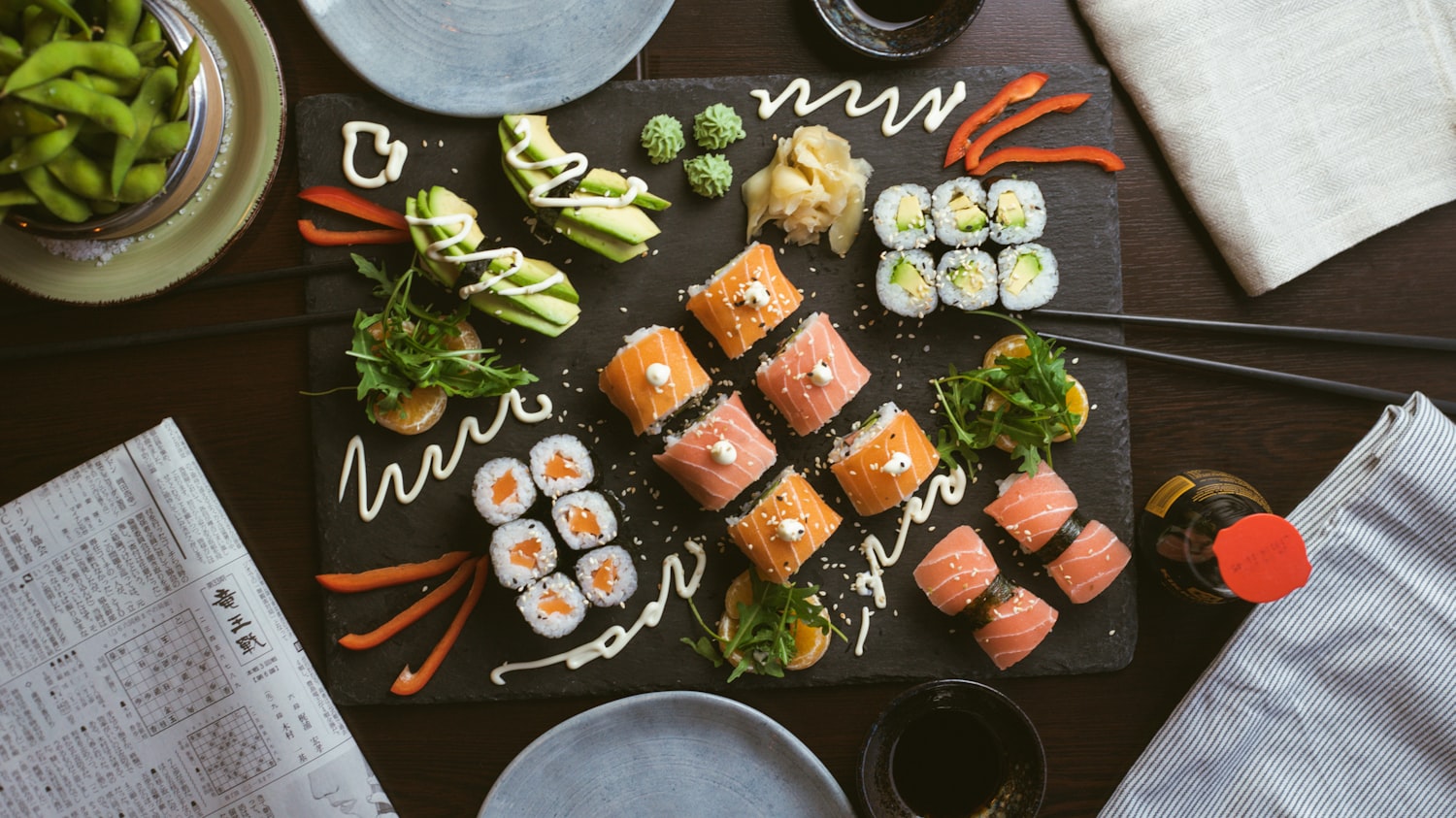 A seasonal omakase platter