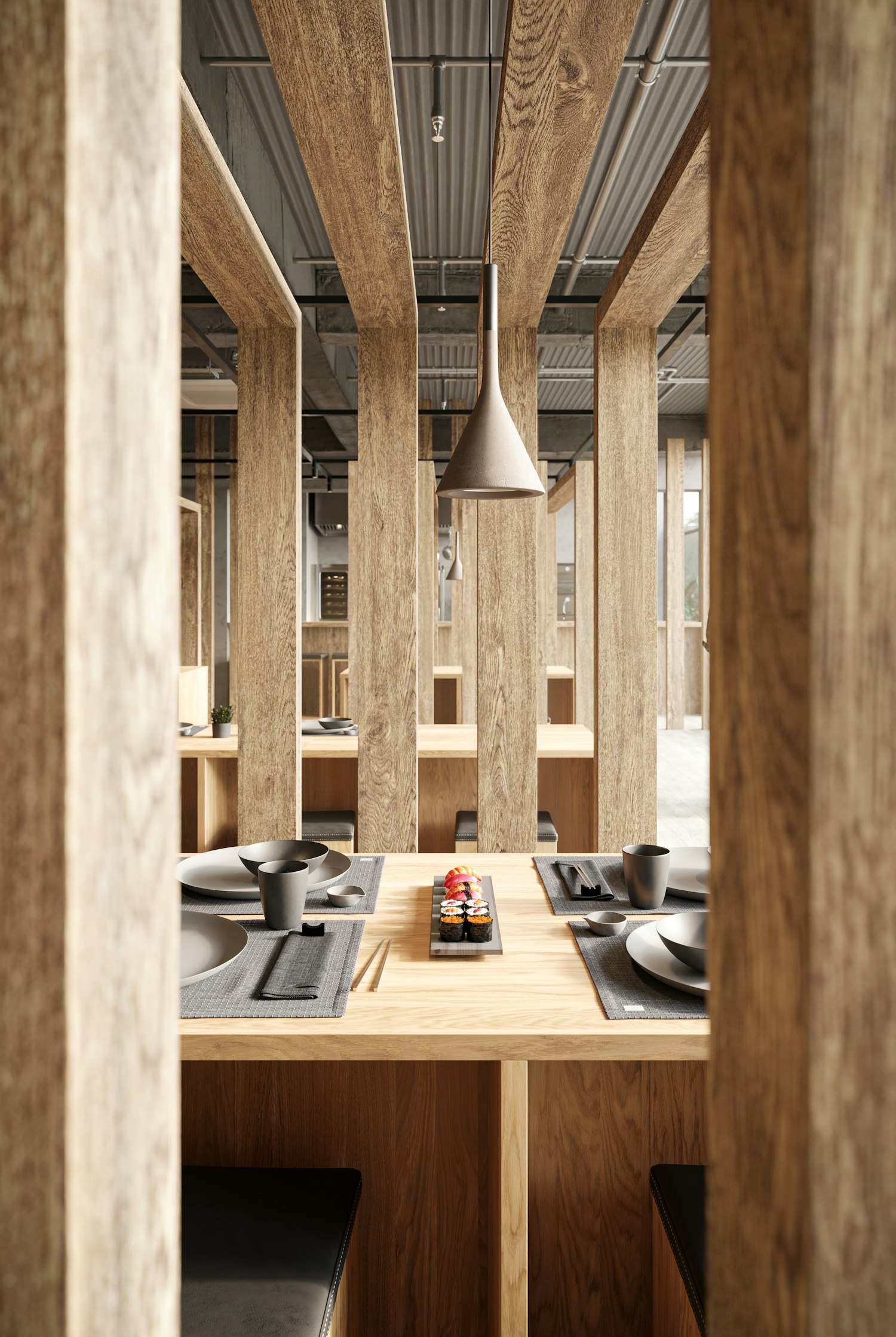 The minimal wood counter room